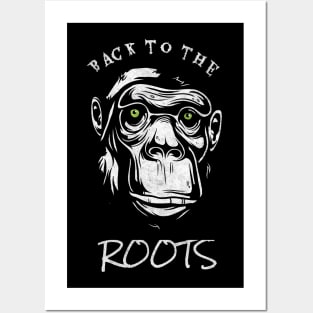 Back To The Roots Monkey Primat Evolution Posters and Art